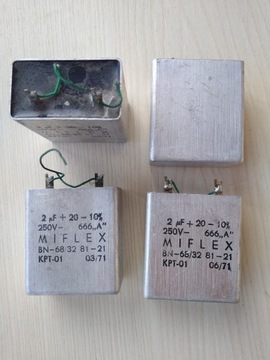 2uF/250V KPT-01 kondensator szczelny MIFLEX kpl=2
