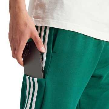 Spodnie męskie adidas Essentials French Terry Tapered Cuff 3-Stripes zielon