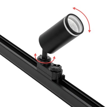 3 -фазный рельс набор Black 4x Gu10 Luminaire + 2x Rail 1M разъем I