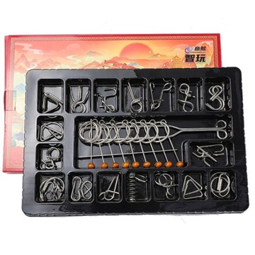 Zestaw Łamigłówek Metalowych Puzzle Układanka Logiczna