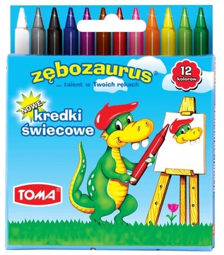 Kredki szkolne świecowe Zębozaurus TO-558 12kol.