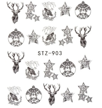 Водные наклейки для ногтей Рождественские снежинки H61