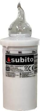 ZNICZ LED S-6 Subito Biały zimny efekt płomienia