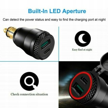 ЗАРЯДНОЕ УСТРОЙСТВО ДЛЯ МОТОЦИКЛА USB ИСТОЧНИК ПИТАНИЯ QC3.0 ТИП C