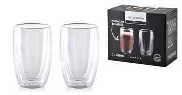 KOMPLET 2 SZKLANEK TERMICZNYCH / SZKLANKI 450 ML