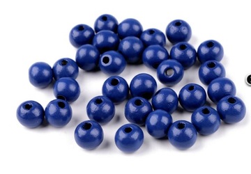 Koraliki drewniane lakierowane 10mm 50szt szafir