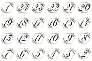 Деревянные цифры для адвент-календаря, 24 шт.