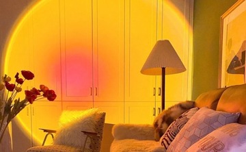 LAMPKA PROJEKCYJNA SUNSET LAMPA NOCNA ZACHÓD SŁOŃCA RGB SMART PILOT APP