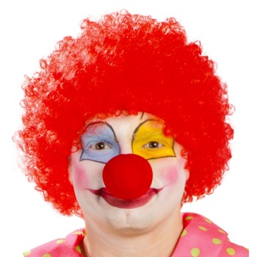 Peruka Afro czerwona Klauna Klaun Clown Czerwone
