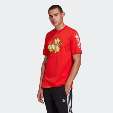 ADIDAS ADICOLOR GRAPHIC Flowers ORIGINALS czerwony T SHIRT W KWIATY /XL