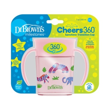 Dr Brown's kubek niekapek 360 stopni 200ml PINK