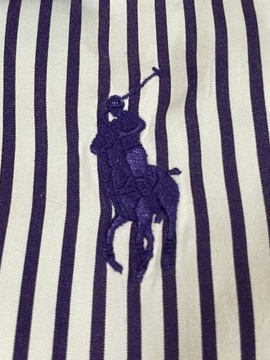 Ralph Lauren Koszula Damska Paski Fiolet Logo Unikat Klasyk XS S