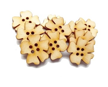 SCRAPKI GUZIKI KWIATKI 10x drewniane KWIATEK SC50