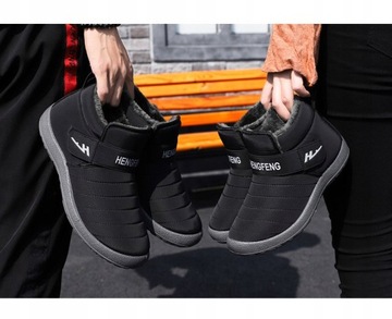 ЗИМНИЕ СНЕЖНЫЕ БОТИНКИ С УТЕПЛЕНИЕМ, ЧЕРНЫЕ, УНИСЕКС