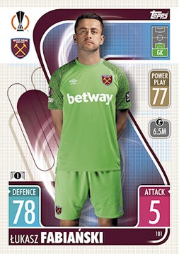 Topps Match Attax 2021/22 Fabiański 101