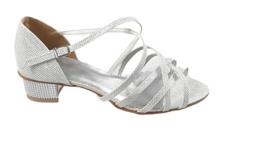 Свадебные туфли Casani 39, серебряные босоножки на ремешках.