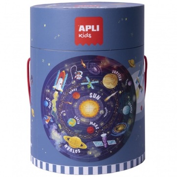 Puzzle Okrągłe W Tubie Apli Kids - UKŁAD SŁONECZNY Kosmos Planety 48 el.