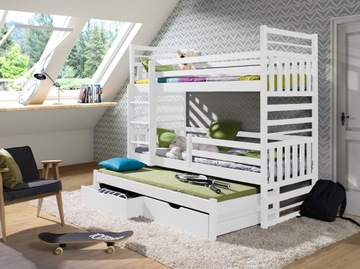 Кровать двухъярусная 80х180 HIPOLIT + 3 матраса