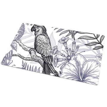 Ozdobna mata ochronna blatu 100x50 Rysowana papuga