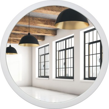 LUSTRO OKRĄGŁE LOFT BIAŁE 60 CM RAMA 4 CM