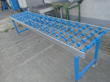 Przenośnik rolkowy stół rolkowy rolki podające super stan 3m x 7 szt.