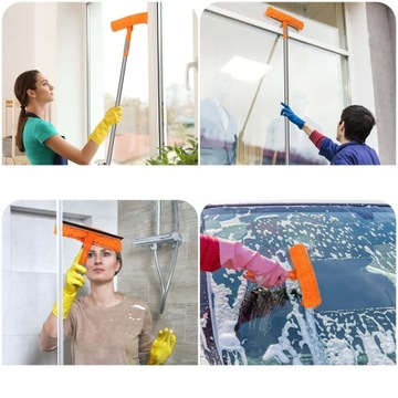 ZESTAW DO MYCIA OKIEN SZYB 2W1 ŚCIĄGACZKA MYJKA 180CM