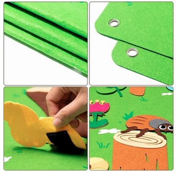 РАЗВИВАЮЩИЙ КОВрик ВОЙЛОЧНАЯ ДОСКА НА ЛИПУЧКЕ ДЛЯ ДЕТЕЙ ЖИВОТНЫХ MONTESSORI FOREST