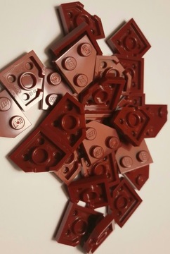 Lego 26601 Płytka Narożnik Dark Red 25szt. Nowe