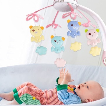 КАРУСЕЛЬ СО ЗВЕЗДНЫМ ПРОЕКТОРОМ ДЛЯ кроватки ПОДВЕСКИ МЕЛОДИИ 4X С ДИСТАНЦИОННЫМ УПРАВЛЕНИЕМ