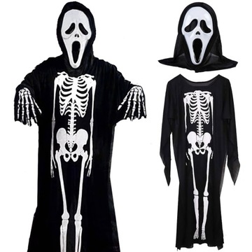 STRÓJ SZKIELETOR KOŚCIOTRUP PRZEBRANIE HALLOWEEN 2 el. KOSTIUM DLA DZIECI