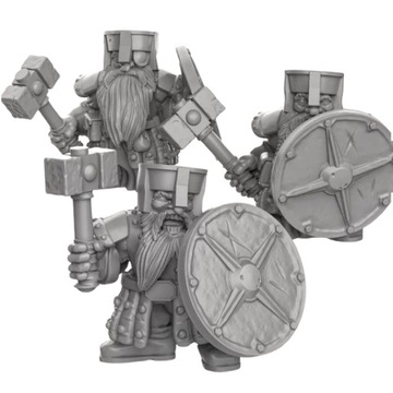 Dwarf Warriors with Hammers and Shields