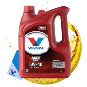 OLEJ VALVOLINE 5W40 MAXLIFE 4L API SN/CF, ACEA A3/B4 + ZAWIESZKA OLEJOWA