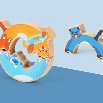 ДЕРЕВЯННАЯ АРКАДНАЯ ИГРОВАЯ БАШНЯ МИЛЫЕ СОБАКИ МОНТЕССОРИ