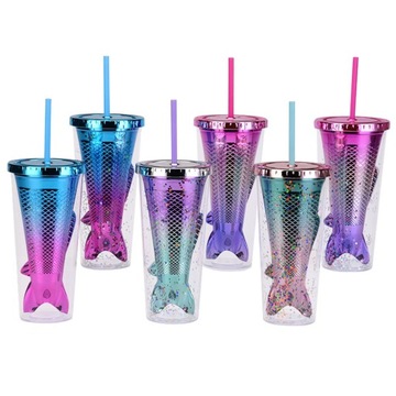 Соломенная чашка Rainbow, цвет Glitter Water Style G