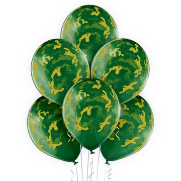 Balony Camuflage/moro wojsko kamuflaż zielone - 6 szt.