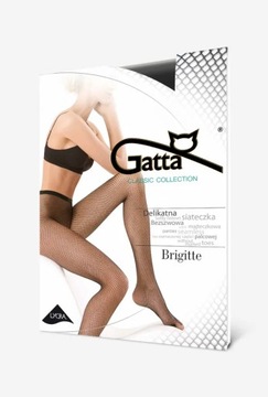 GATTA Brigitte 01 колготки в сеточку черного цвета, размер 3/4
