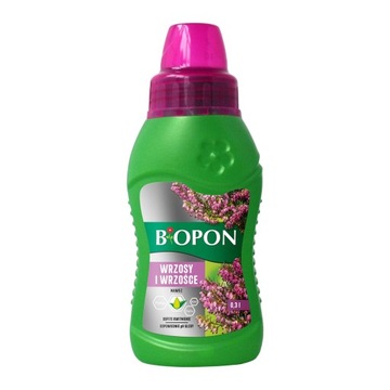 BIOPON NAWÓZ DO WRZOSÓW I WRZOŚCÓW W PŁYNIE 0,3L WSPOMAGA OBFITE KWITNIENIE