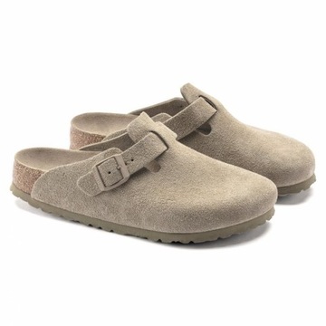 Beżowy Zamsz Buty Klapki Birkenstock r.43