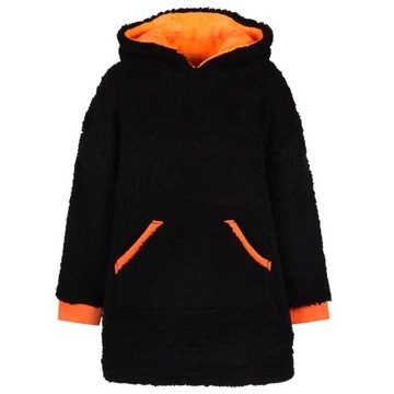 Čierno-oranžová mikina/župan s kapucňou L-XL