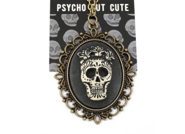 wisiorek kamea SUGAR SKULL czaszka goth gothic W43