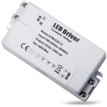 TRANSFORMATOR LED 240 12V DC 2.5A LED MR11, MR16