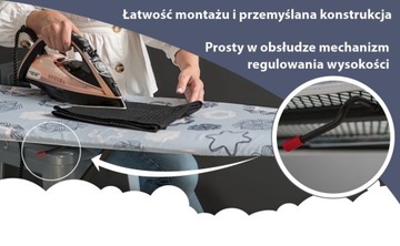 СТАБИЛЬНАЯ ГЛАДИЛЬНАЯ ДОСКА, СКЛАДНАЯ, РЕГУЛИРУЕМАЯ С ПОДСТАВКОЙ ДЛЯ УТЮГА