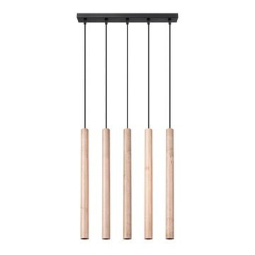 Lampa wisząca sufitowa PASTELO 5L drewno klasyczny zwis do jadalni salonu