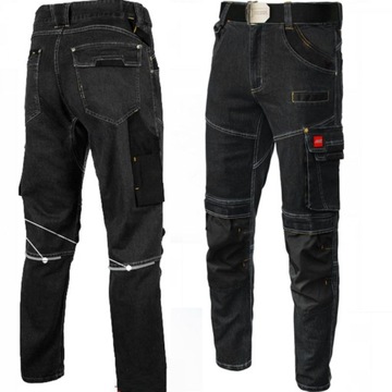 ART.MAS Spodnie robocze JEANS STRETCH jeansowe slimowane BHP ELASTYCZNE S