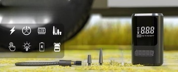 ЭЛЕКТРИЧЕСКИЙ АККУМУЛЯТОРНЫЙ НАСОС, АККУМУЛЯТОРНЫЙ КОМПРЕССОР + POWERBANK 10 БАР