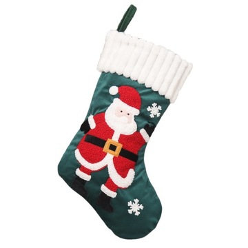 Рождественские носки с узором Деда Мороза, большой подарочный пакет 45см.