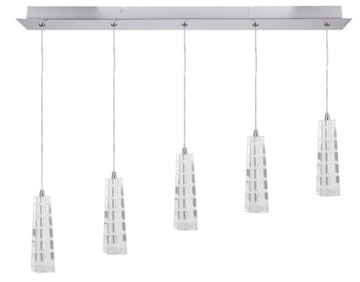Lampa wisząca chrom kryształ listwa 5 Emo 35-18604