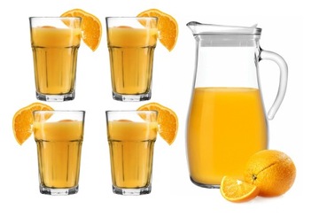 ZESTAW DZBANEK 1500ml + 4 SZKLANKI 270ml SOK WODĘ