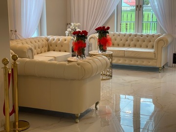 Sofa tapicerowana Chesterfield 2 osobowa, funkcja spania, skóra naturalna