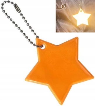 ODBLASKOWA ZAWIESZKA Z ŁAŃCUSZKIEM DO PLECAKA PRZYWIESZKA BRELOK GWIAZDKA